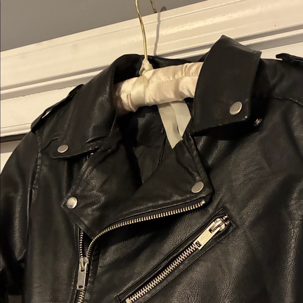 Love Tree Black Faux Leather Biker Jacket - Picture 2 of 6